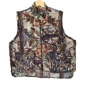 Game Winner Fleece Camouflage XL/XXL 46/50 Men's Hunting Vest Real Tree Full Zip